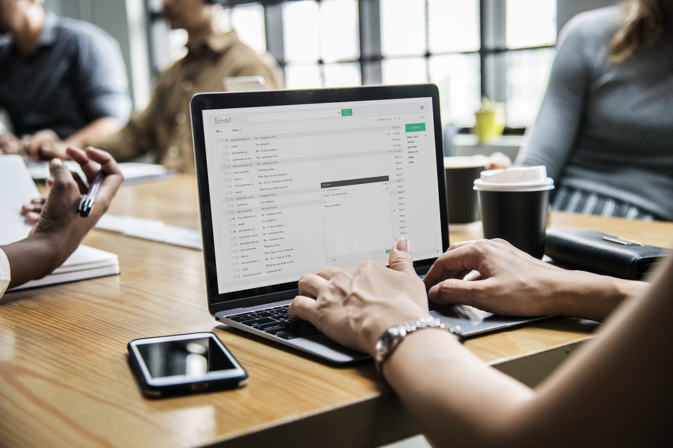 woman writing online fax